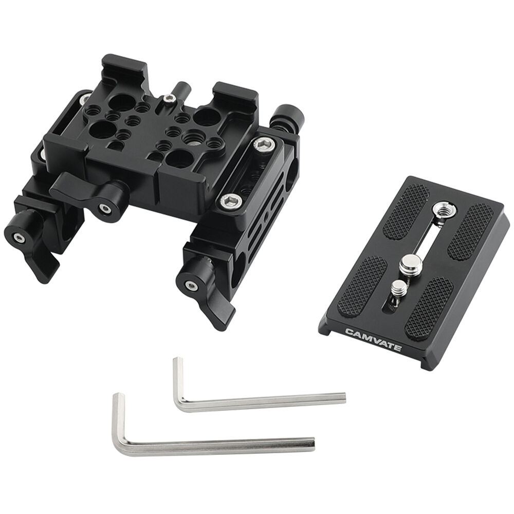 Base de Liberación Rápida CAMVATE Tipo Manfrotto con Soporte de Varilla LWS de 15mm - Compatible co
