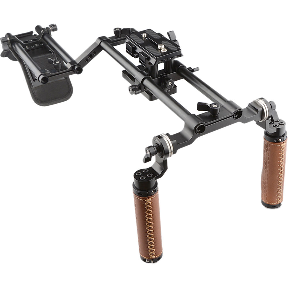 CAMVATE Rig de Montaje en Hombro para DSLR con Soporte de Doble Empuñadura - Solución de 15mm, Base