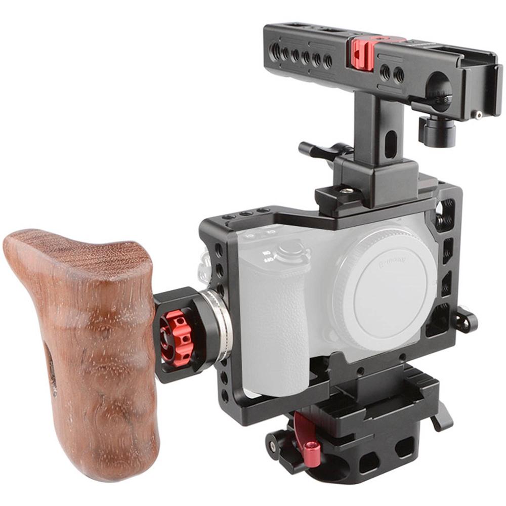 CAMVATE Camera Cage with Baseplate and Top Handle for Sony a6500