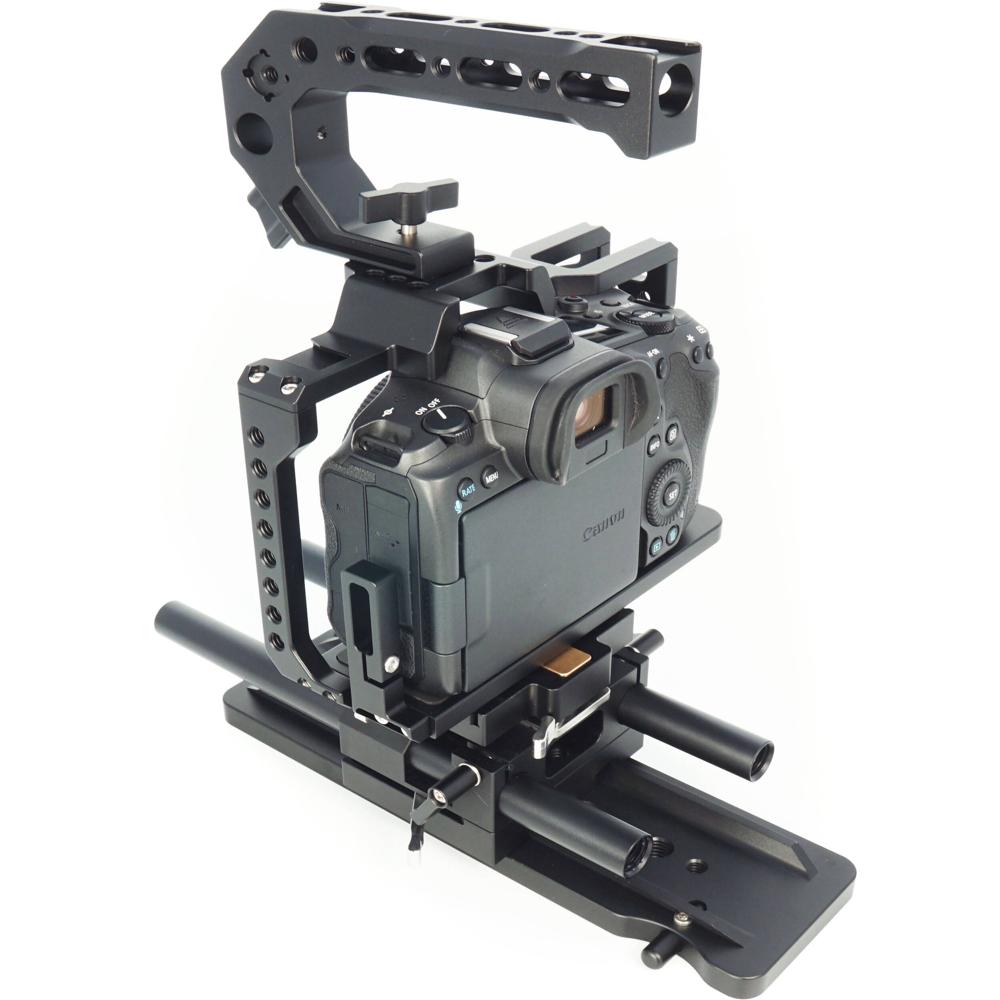 CAME-TV Kit de Jaula para Cámara de 6 Piezas para Canon EOS R5/R6 - Jaula Ajustada con Mango Superi