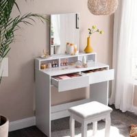 TOCADOR EMMA Y REPISAS NACION MUEBLES COLOR BLANCO