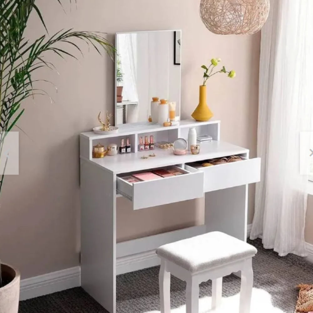 TOCADOR EMMA Y REPISAS NACION MUEBLES COLOR BLANCO