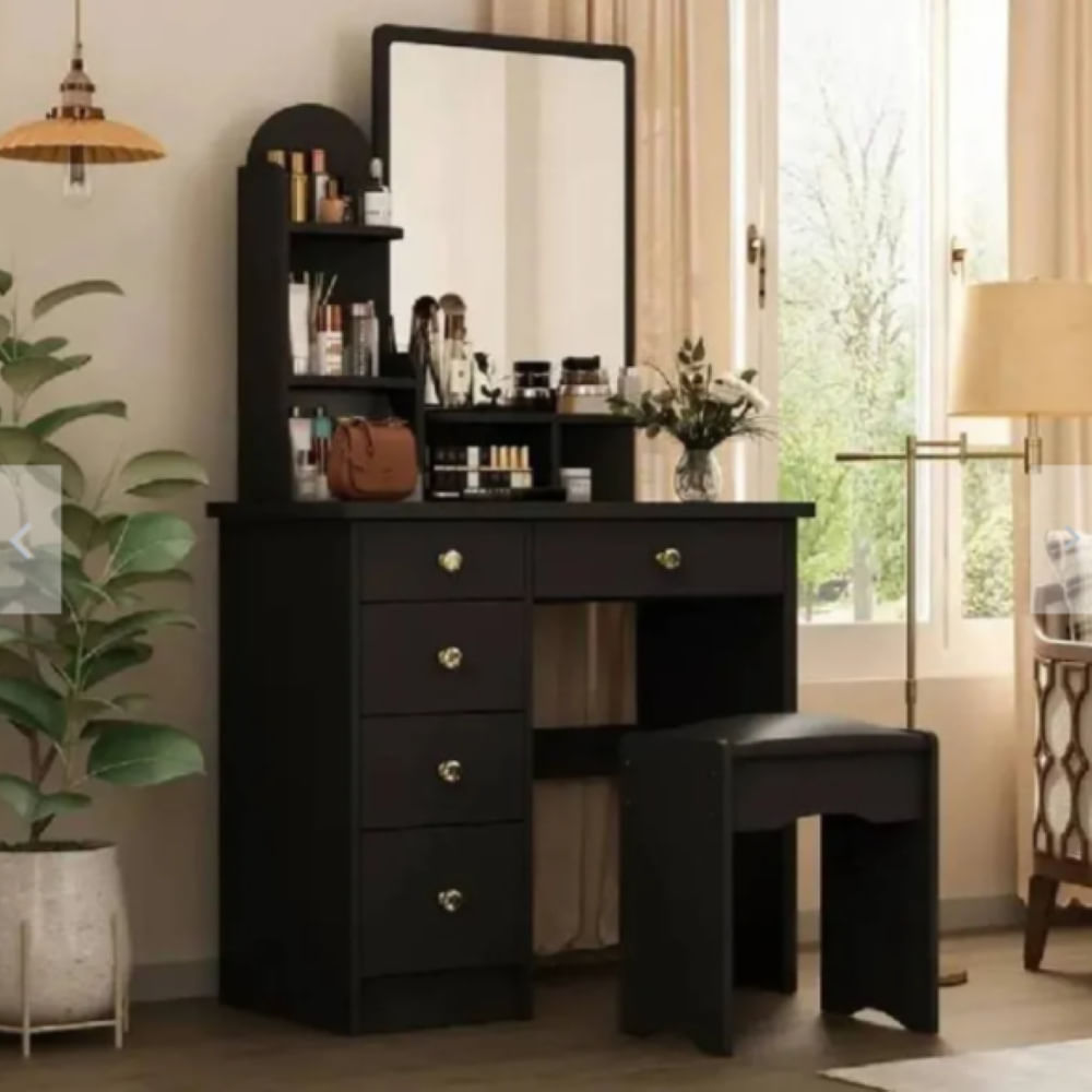 TOCADOR IRANTZU CON CAJONES NACION MUEBLES COLOR NEGRO