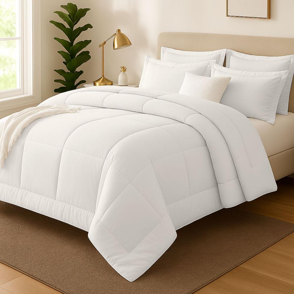 Edredon Nube Hogar 2 Plazas Coozy Set Cuadros Peru Pima con Fundas de Almohada Blanco