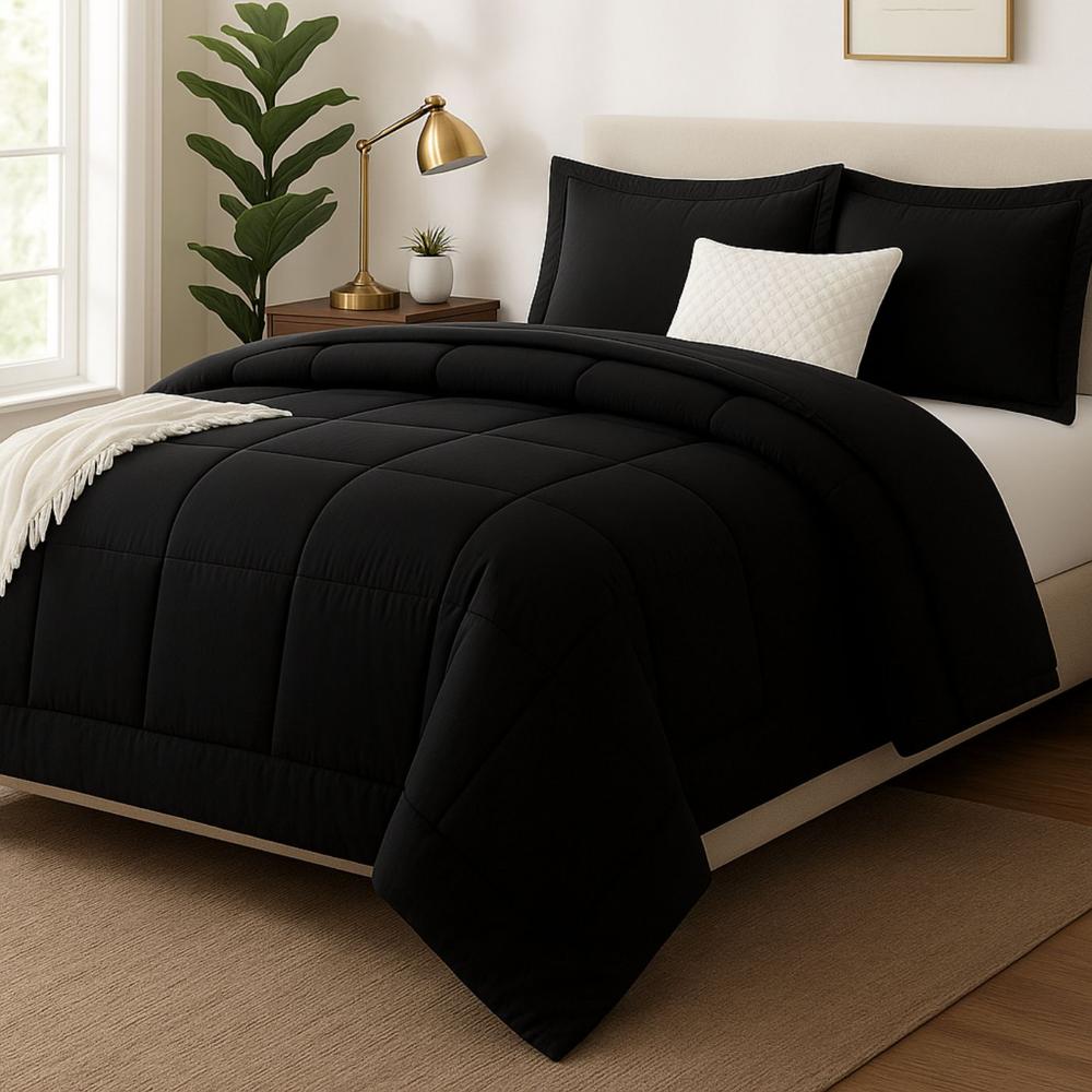 Edredon Nube Hogar 2 Plazas Coozy Set Cuadros Peru Pima con Fundas de Almohada Negro