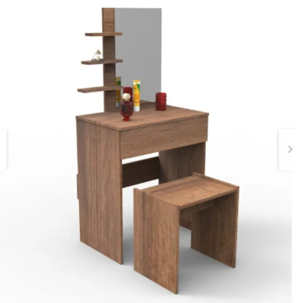 TOCADOR CON TABURETE VALE NACION MUEBLES COLOR MARRON