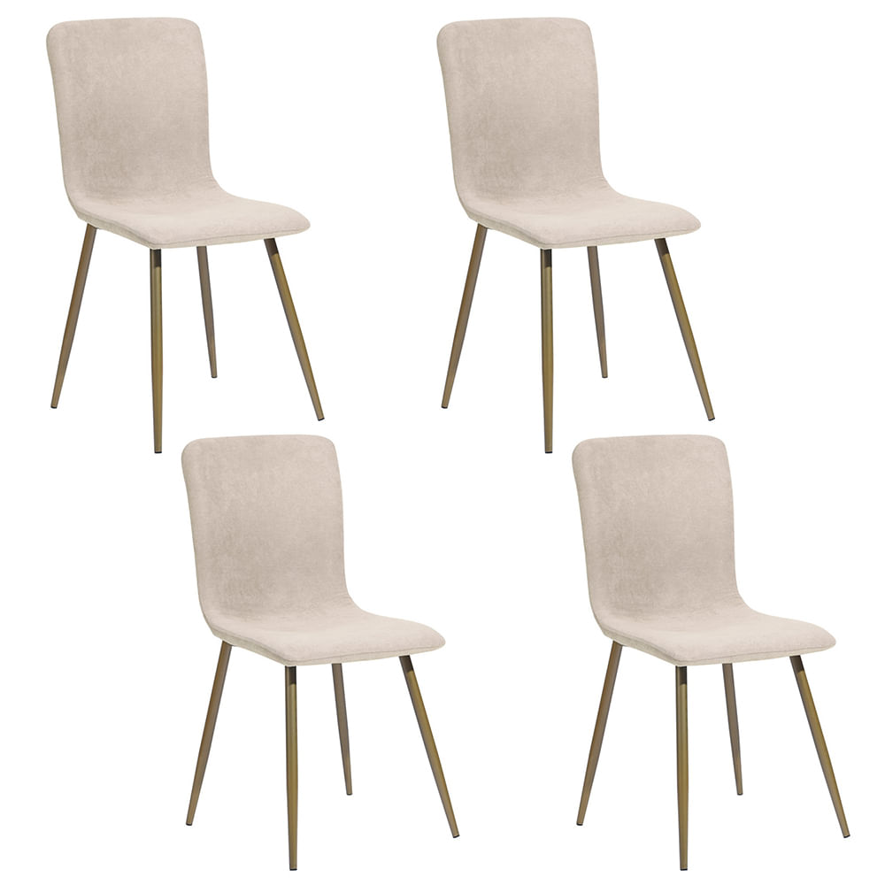 Set x 4 Silla Comedor Gold Juliet Beige