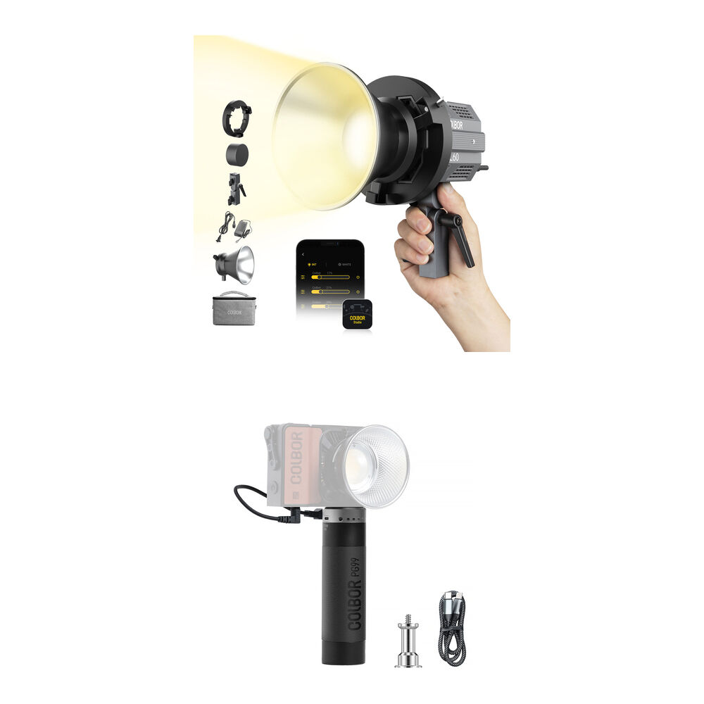 COLBOR CL60 Bi-Color LED Monolight (PG99 Power Grip Kit)