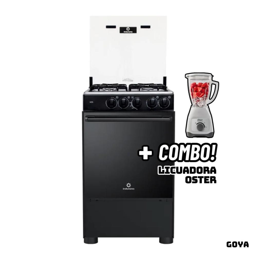 Cocina De Pie INDURAMA a Gas 4 Hornillas GOYA + Licuadora OSTER BLANCA