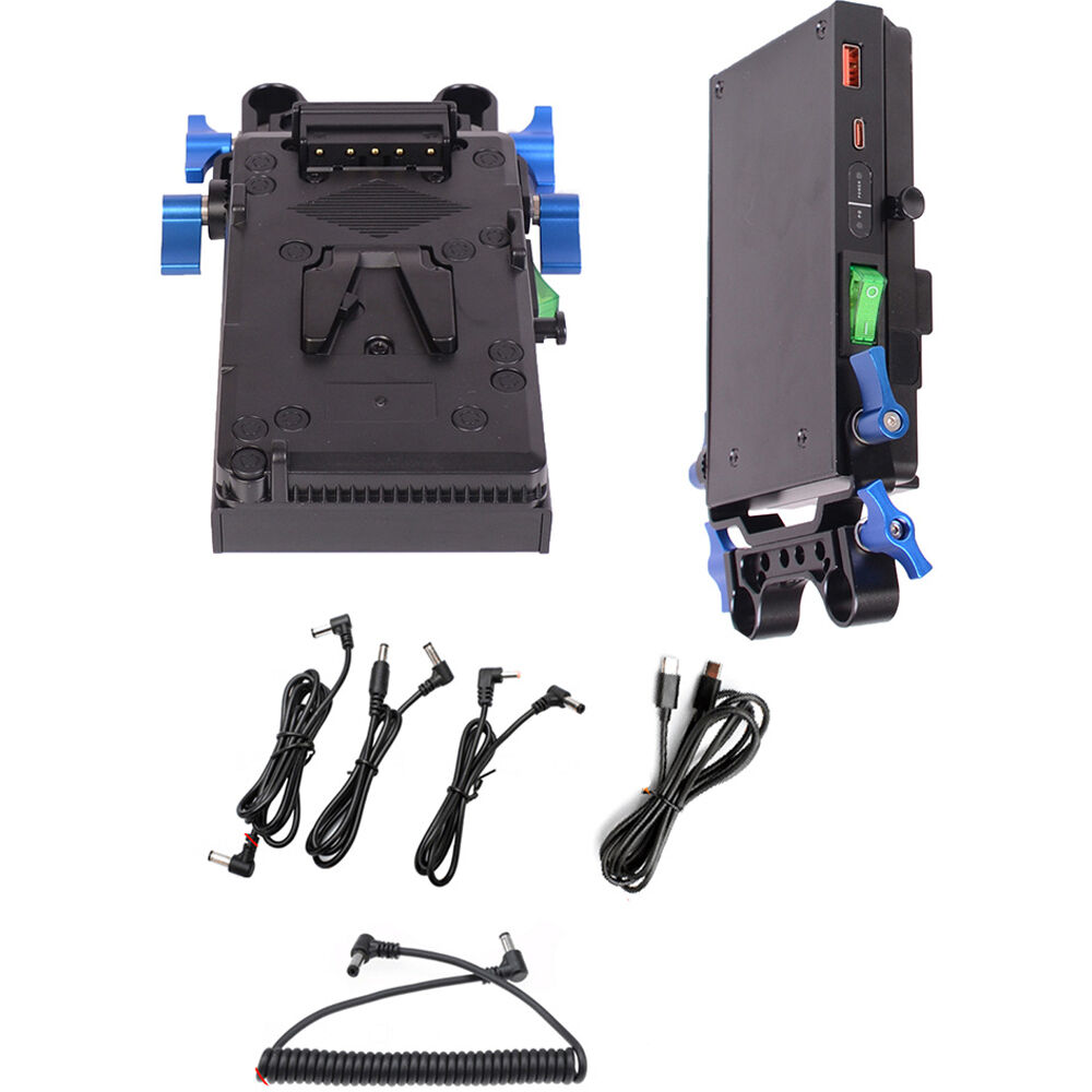 Placa de Batería V-Mount DigitalFoto Solution Limited con Soporte de Varilla LWS de 15mm y Salidas