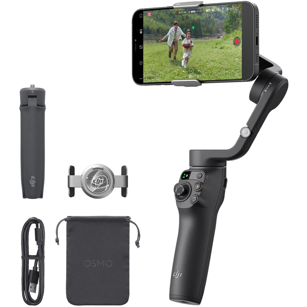 DJI Osmo Mobile 6 Gimbal para Smartphone (Negro) - Estabilizador Extensible, Pinza Magnética, Modos