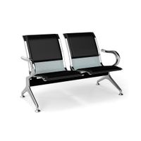 Tandem De Espera Aeropuerto Drimer Semi Tapiz Negro 2 Asientos Ofideas