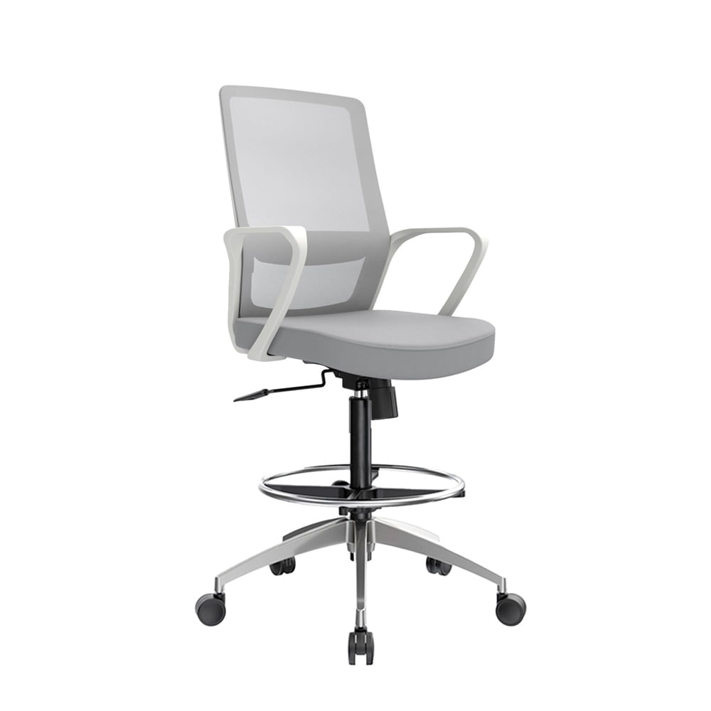 Silla Cajero Ergonómica Con Apoyabrazos Andy Gris Aluminio Ofideas