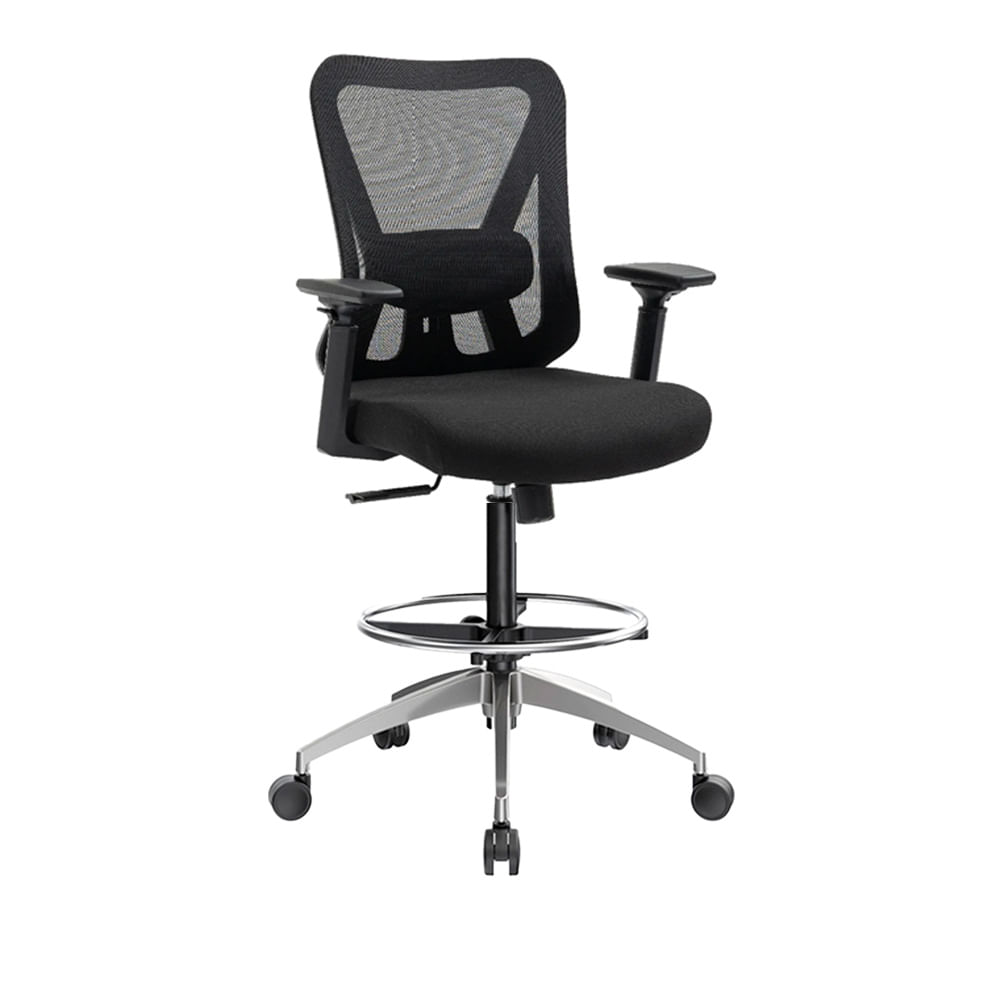 Silla Cajero Ergonómica Con Apoyabrazos Smart Negro Alumnio Ofideas