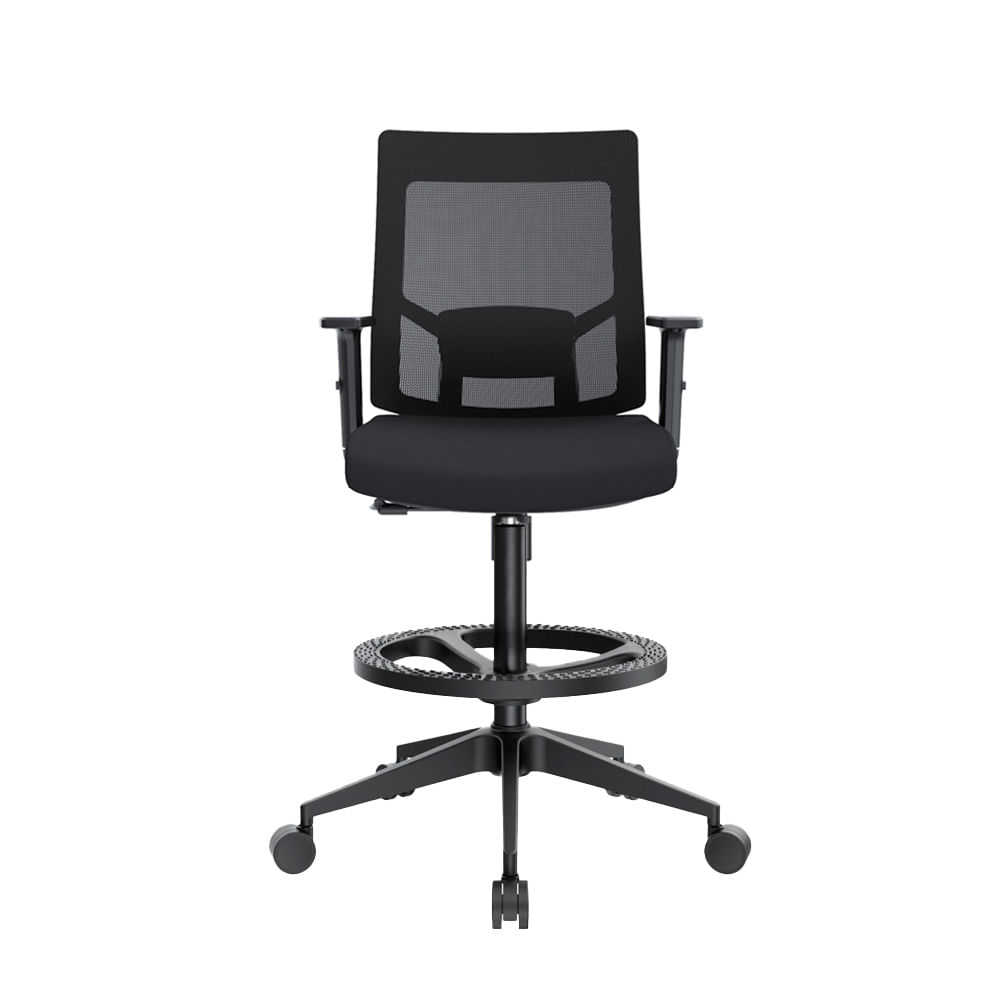Silla Cajero Ergonómica Con Apoyabrazos Raduis Negro Nylon Ofideas