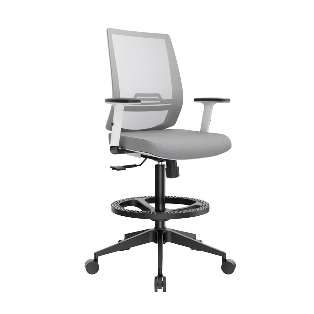 Silla Cajero Ergonómica Con Apoyabrazos Think Gris Nylon Ofideas