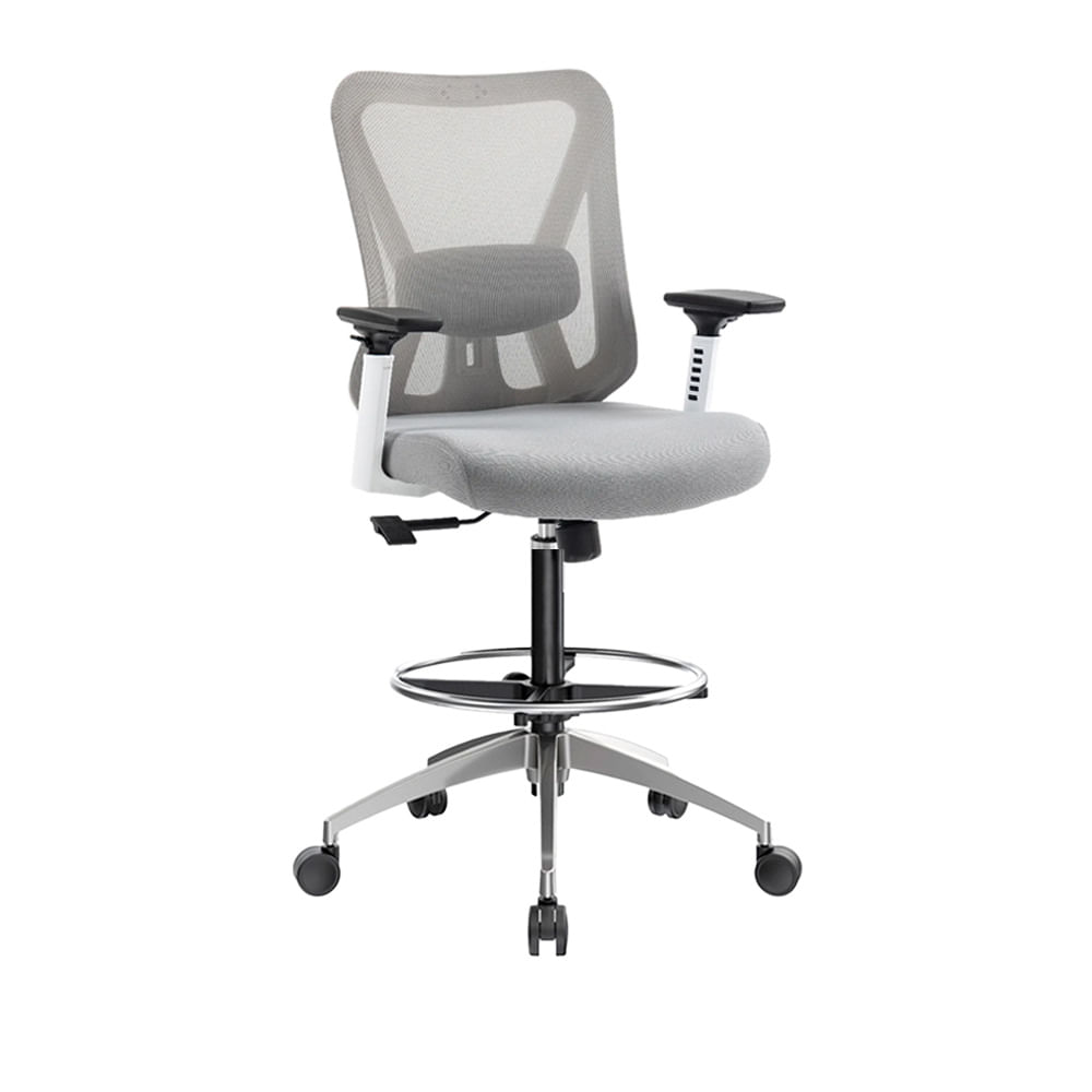 Silla Cajero Ergonómica Con Apoyabrazos Smart Gris Aluminio Ofideas