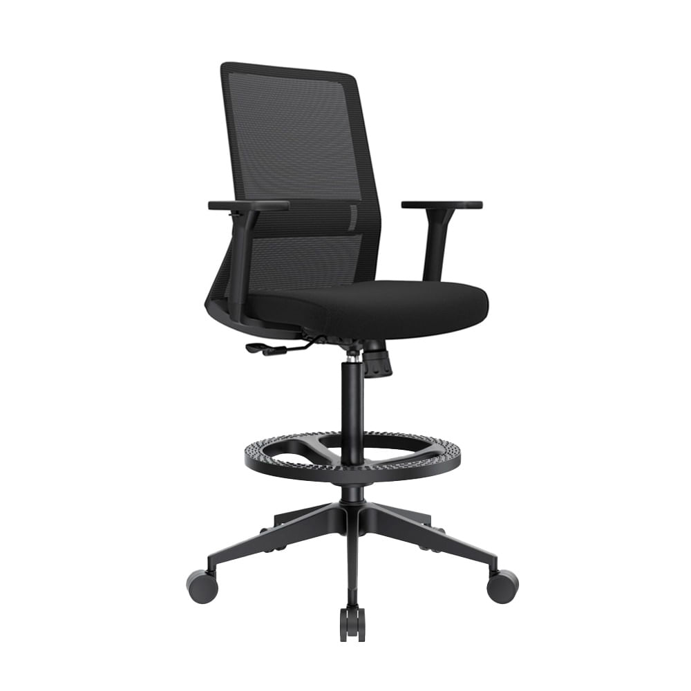 Silla Cajero Ergonómica Con Apoyabrazos Twist Negro Nylon Ofideas