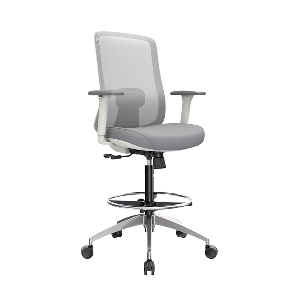 Silla Cajero Ergonómica Con Apoyabrazos Milano Gris Aluminio Ofideas