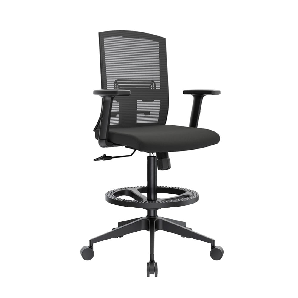Silla Cajero Ergonómica Con Apoyabrazos Monk Negro Nylon Ofideas