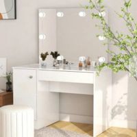 TOCADOR MIAMI CON LUCES MODERNO NADIA NACION MUEBLES BLANCO