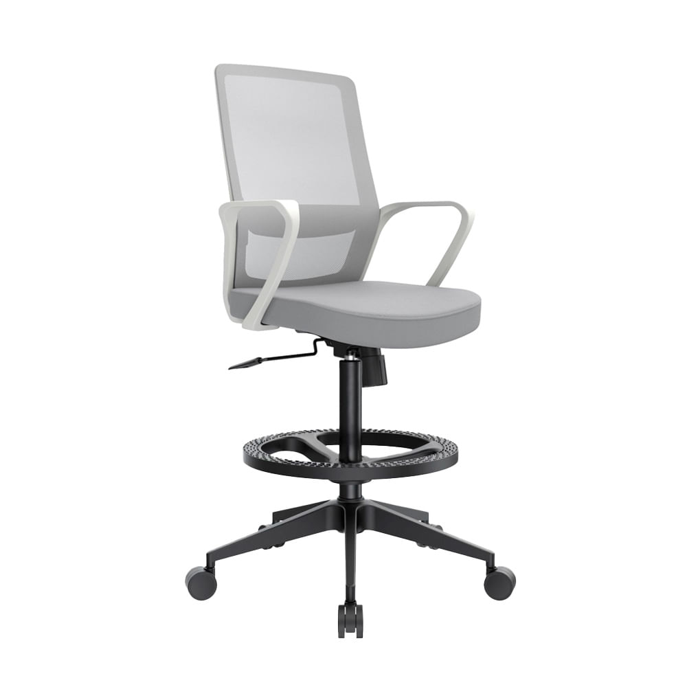Silla Cajero Ergonómica Con Apoyabrazos Andy Gris Nylon Ofideas