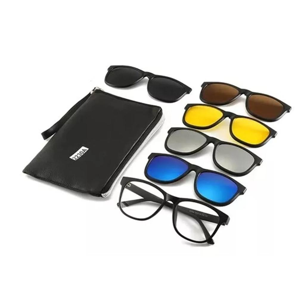 Gafas de sol polarizados magnéticos 6 en 1