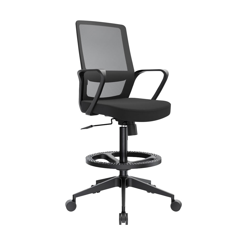 Silla Cajero Ergonómica Con Apoyabrazos Andy Negro Nylon Ofideas
