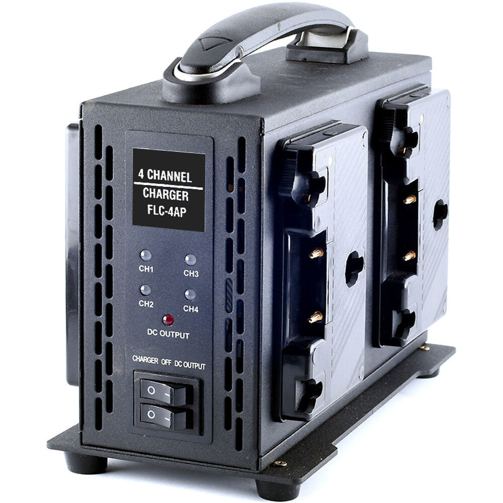 Cargador Rápido Cuádruple Frezzi FLC-4AP con Fuente de Alimentación (Montura Dorada) - Diseño de Es