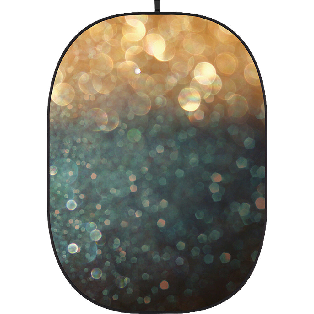 Fondo Colapsable Godox 5 x 6' (Textura Bokeh 11) - Sin Arrugas, Marco Autosoportante, Ideal para Pr