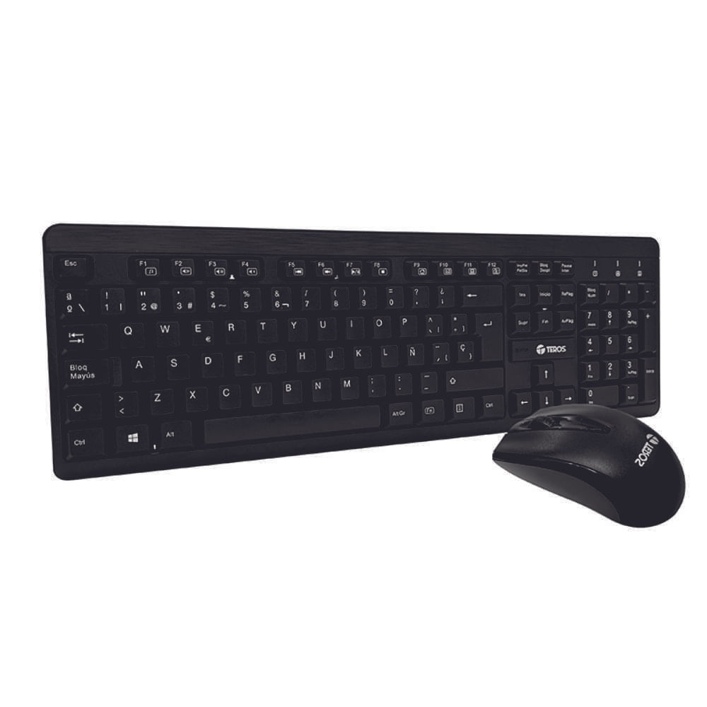 KIT INALÁMBRICO TECLADO + MOUSE TEROS TE-4061N, 2.4GHZ, RECEPTOR NANO USB
