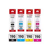 Pack de Tinta de Impresión Canon GI-190 Negro, Cian, Magenta, Amarillo