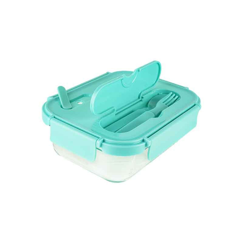 Taper Con Cubiertos Basa Crystalglass Rectangular 1 L (Verde Hade)