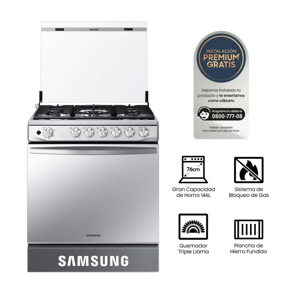 Cocina de pie Samsung a gas NX52T7322PS/PE