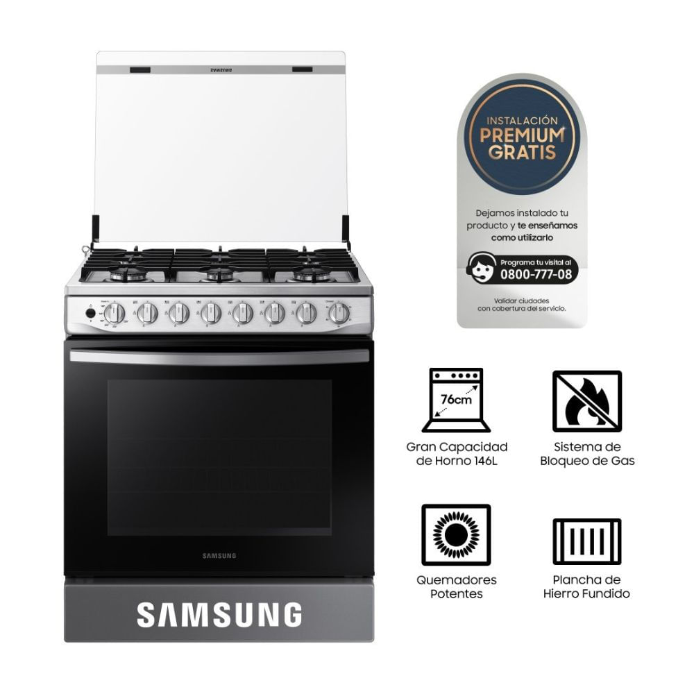 Cocina de pie Samsung a gas NX52T5311PS/PE