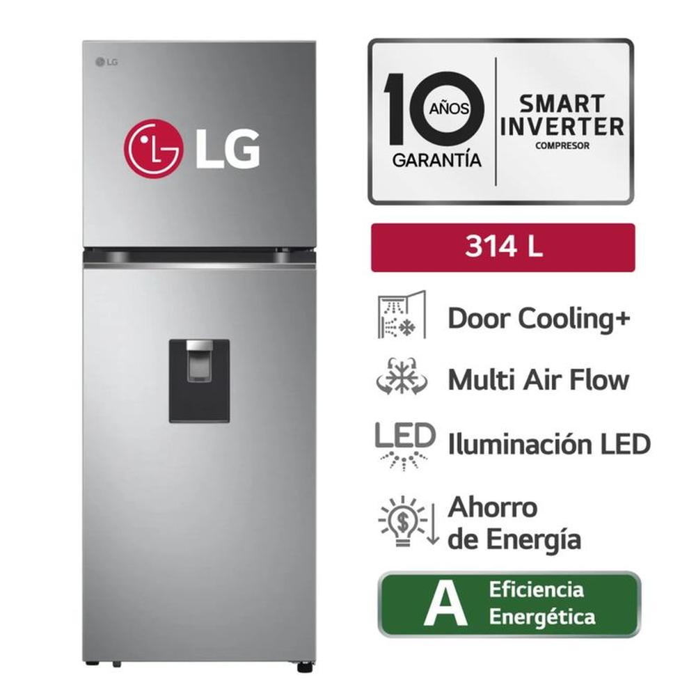 Refrigeradora LG No Frost 314 LT GT31WPP Plateado