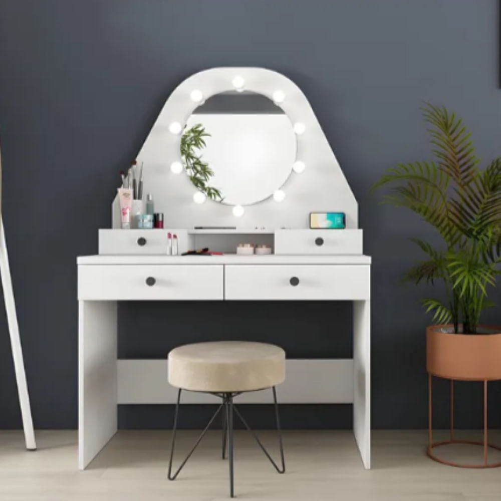 TOCADOR LUCERO CON LUCES NACION MUEBLES COLOR BLANCO