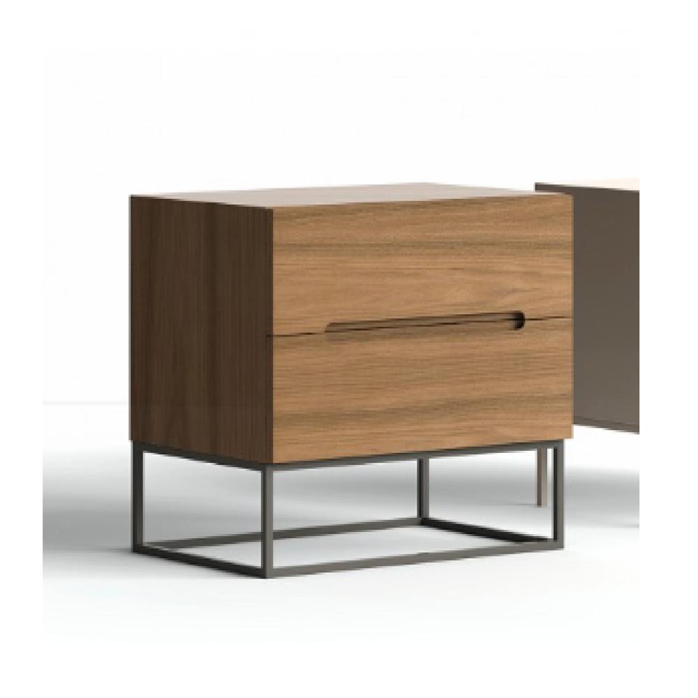 Velador Moderno Jairo color Marrón 2 cajones TU MESITA