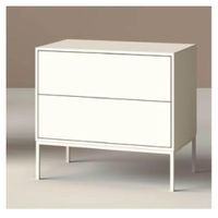 Mesa de Noche Clásica Moretti color Blanco 2 cajones TU MESITA