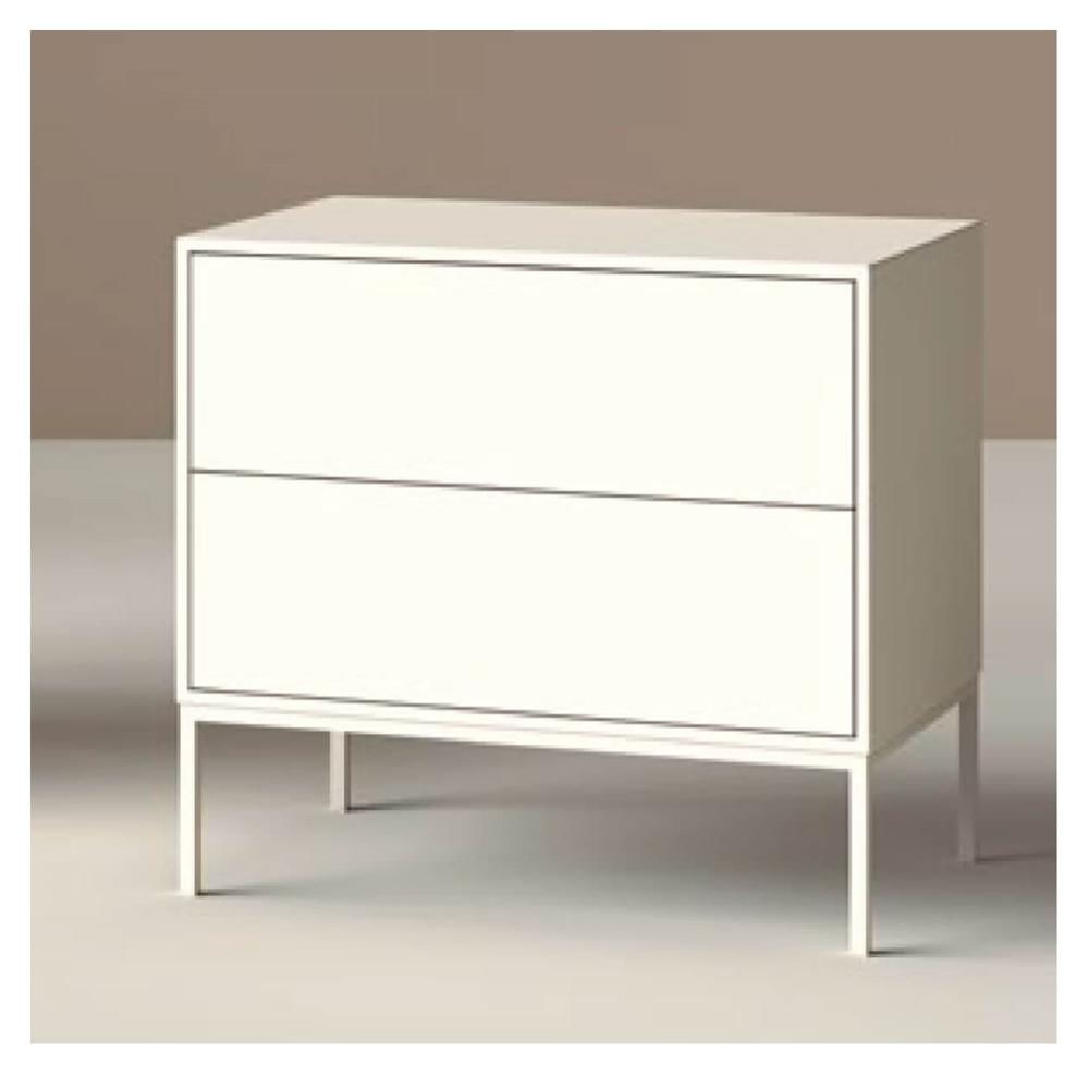 Mesa de Noche Clásica Moretti color Blanco 2 cajones TU MESITA