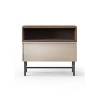 Velador Contemporáneo Alfred color Gris claro/Marrón 1 cajón TU MESITA