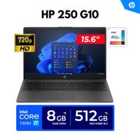 LAPTOP HP 250 G10 15.6"" HD LED Core i7-1355U 5GHz 10 Núcleos 8GB DDR4-3200 512GB SSD FREEDOS