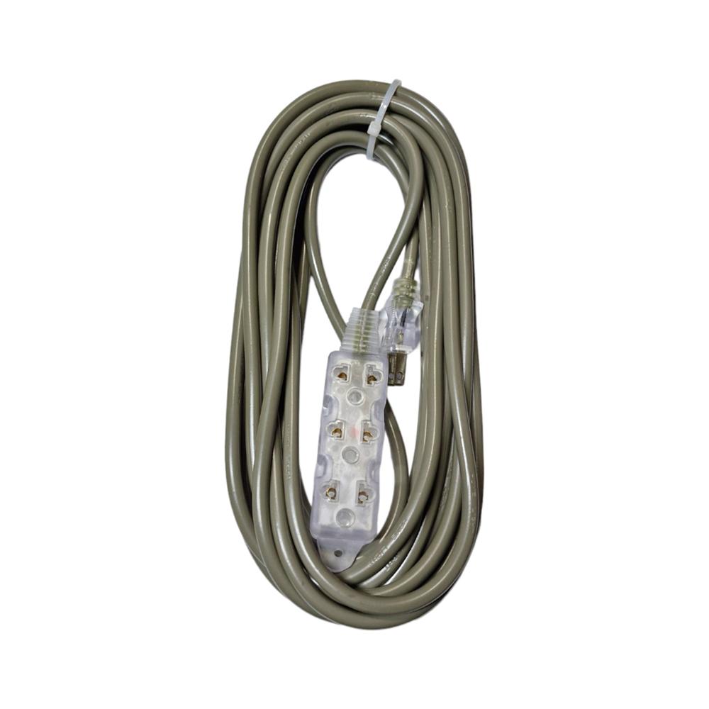 Extensión Eléctrica Vulcanizado 5 Metros x 3 Tomas Gris Home Light