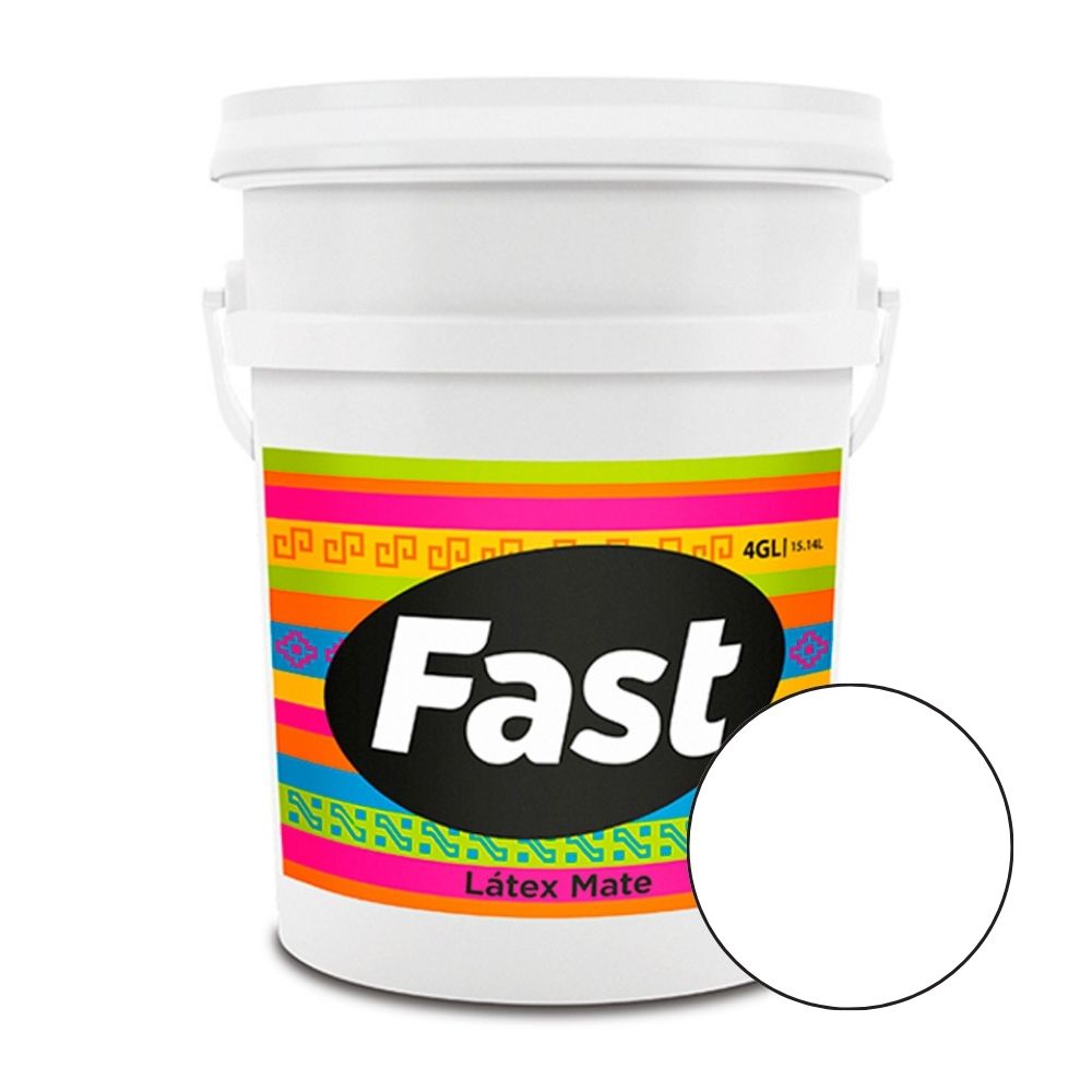 Pintura Látex Fast Classic Blanco Mate 4 galones