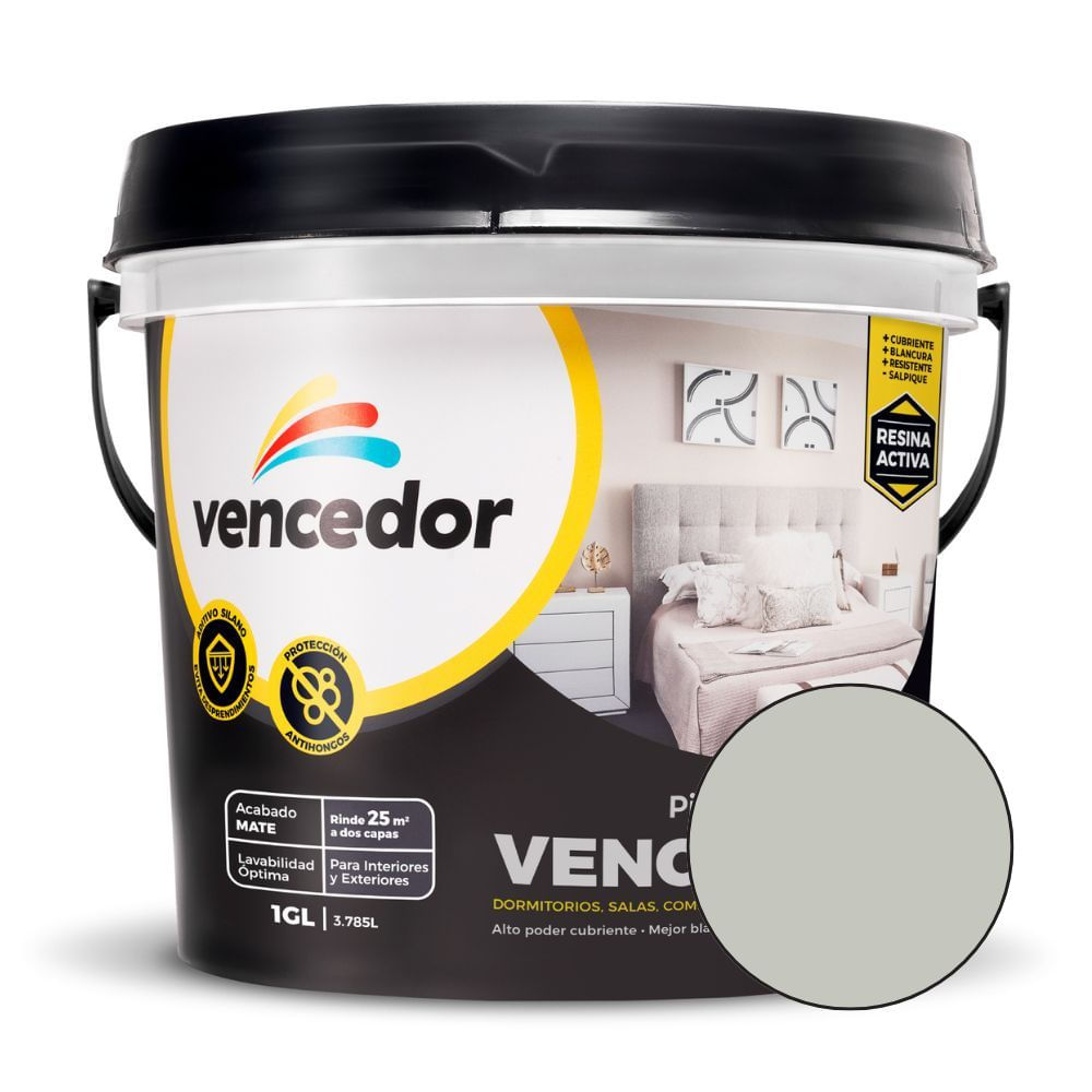 Vencelatex Mate Nuevo Blanco Ostra 1 galón Vencedor
