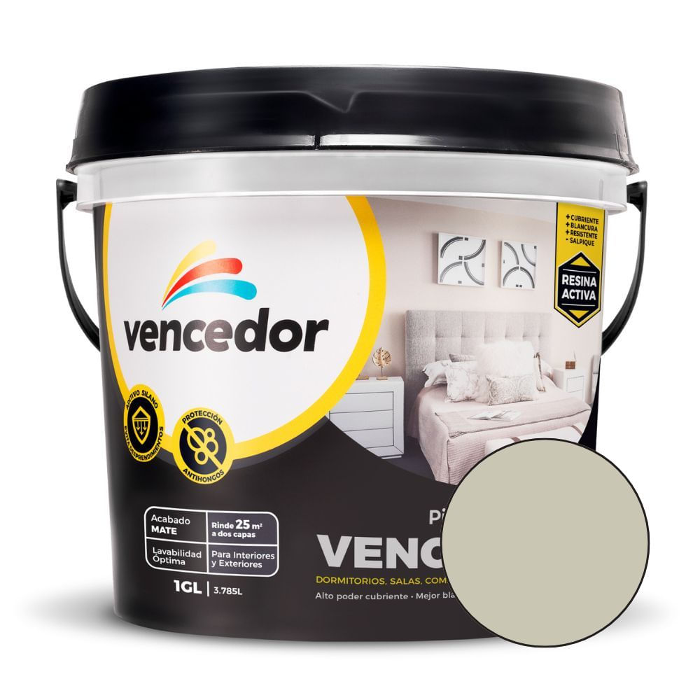 Vencelatex Mate Nuevo Alabastro 1 galón Vencedor