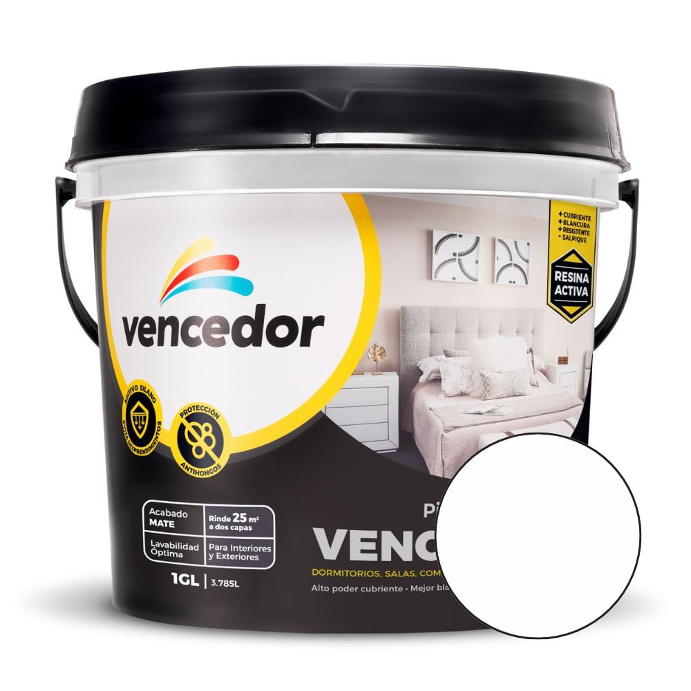 Vencelatex Mate Nuevo Blanco 1 galón Vencedor