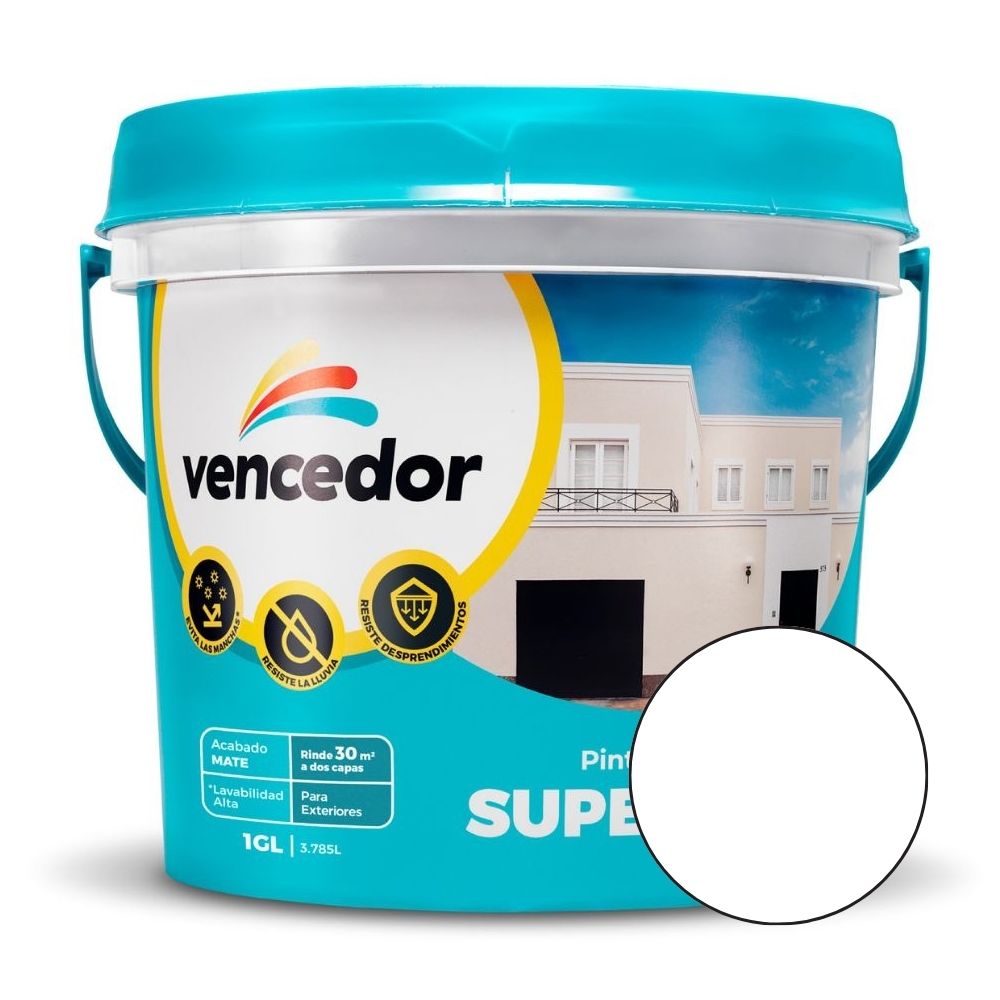 Pintura Látex Supermate Vencedor Blanco 1 galón
