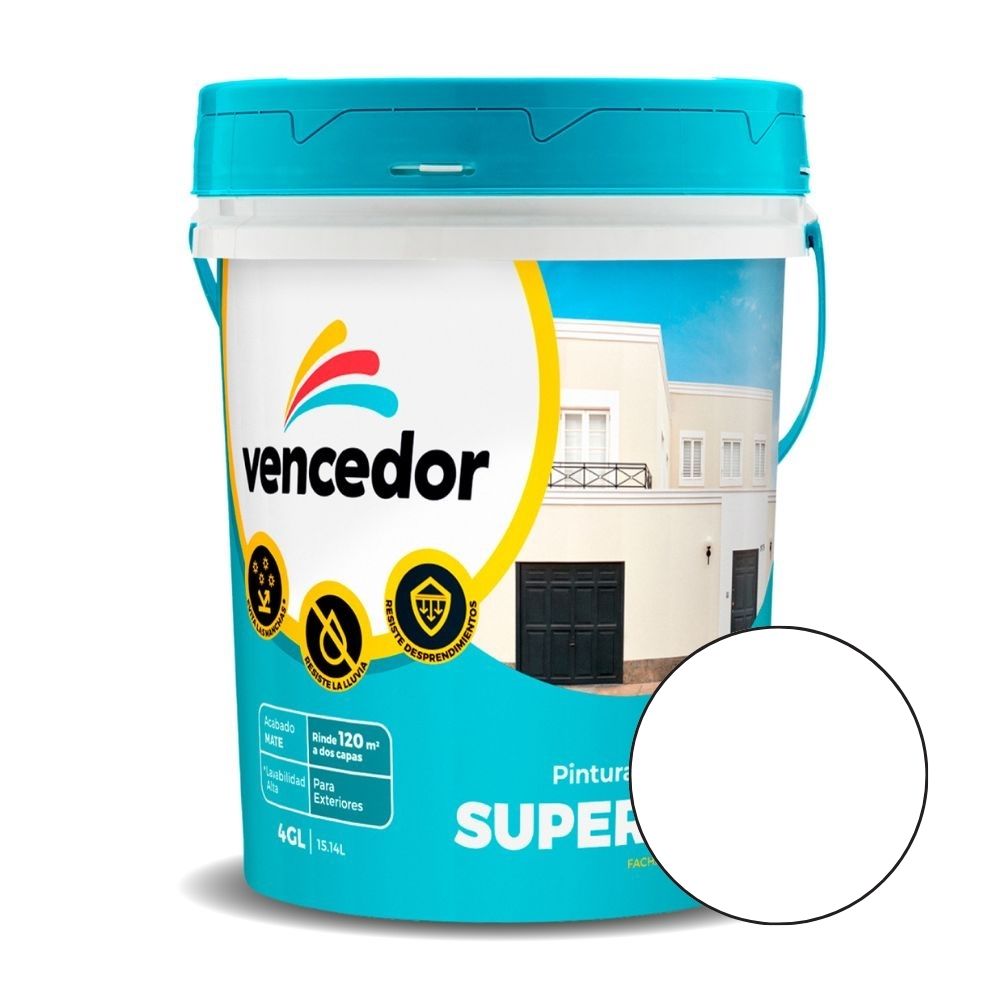 Supermate exteriores nuevo Blanco 4 galones Vencedor