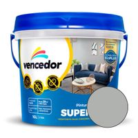 Pintura Látex Vencedor Supermate Antibacterial Nuevo Gris Oriente 1 galón